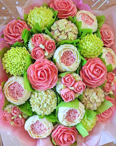Coral Anniversary Cupcake Bouquet