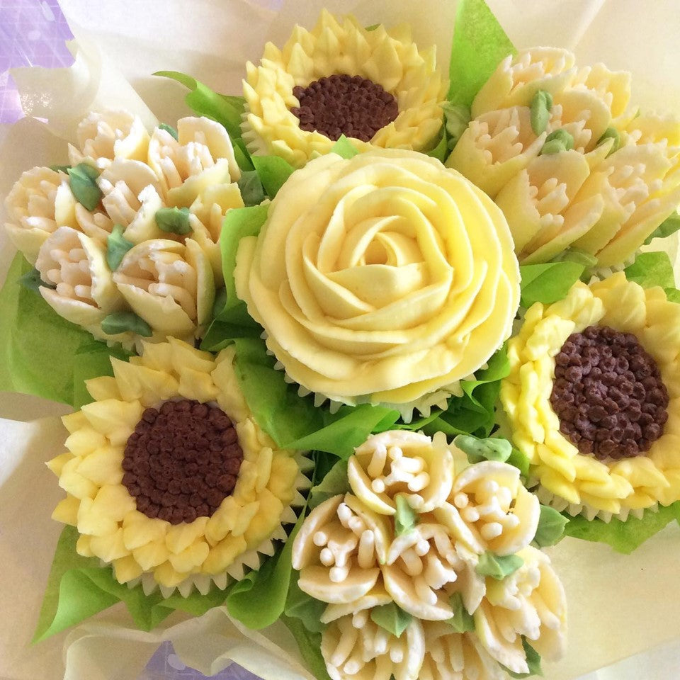 Yellow Rose Cupcake Bouquet