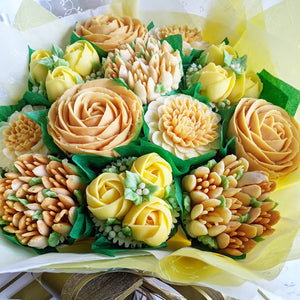 Golden Wedding Anniversary Cupcake Bouquet