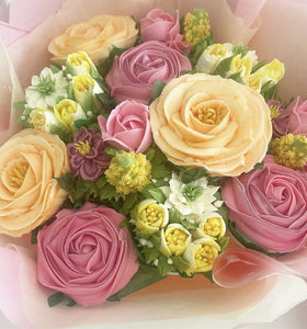 Peach and Pink English Roses and Tulips