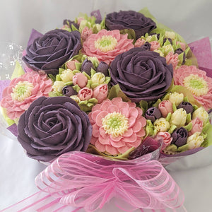 Purple Rose Cupcake Bouquet