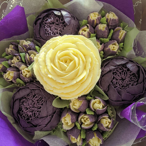 Vibrant Purple Cupcake Bouquet
